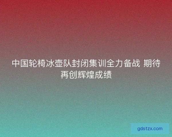 中国轮椅冰壶队封闭集训全力备战 期待再创辉煌成绩